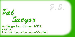 pal sutyor business card